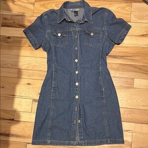 Vintage Denim Button-Up Dress